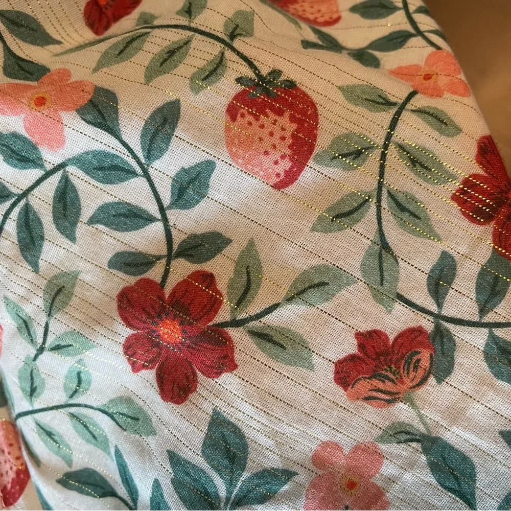 Draper James White Floral Drawstring Waist Tunic